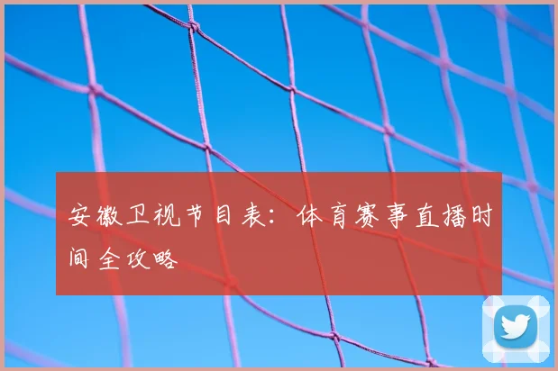 安徽卫视节目表:体育赛事直播时间全攻略